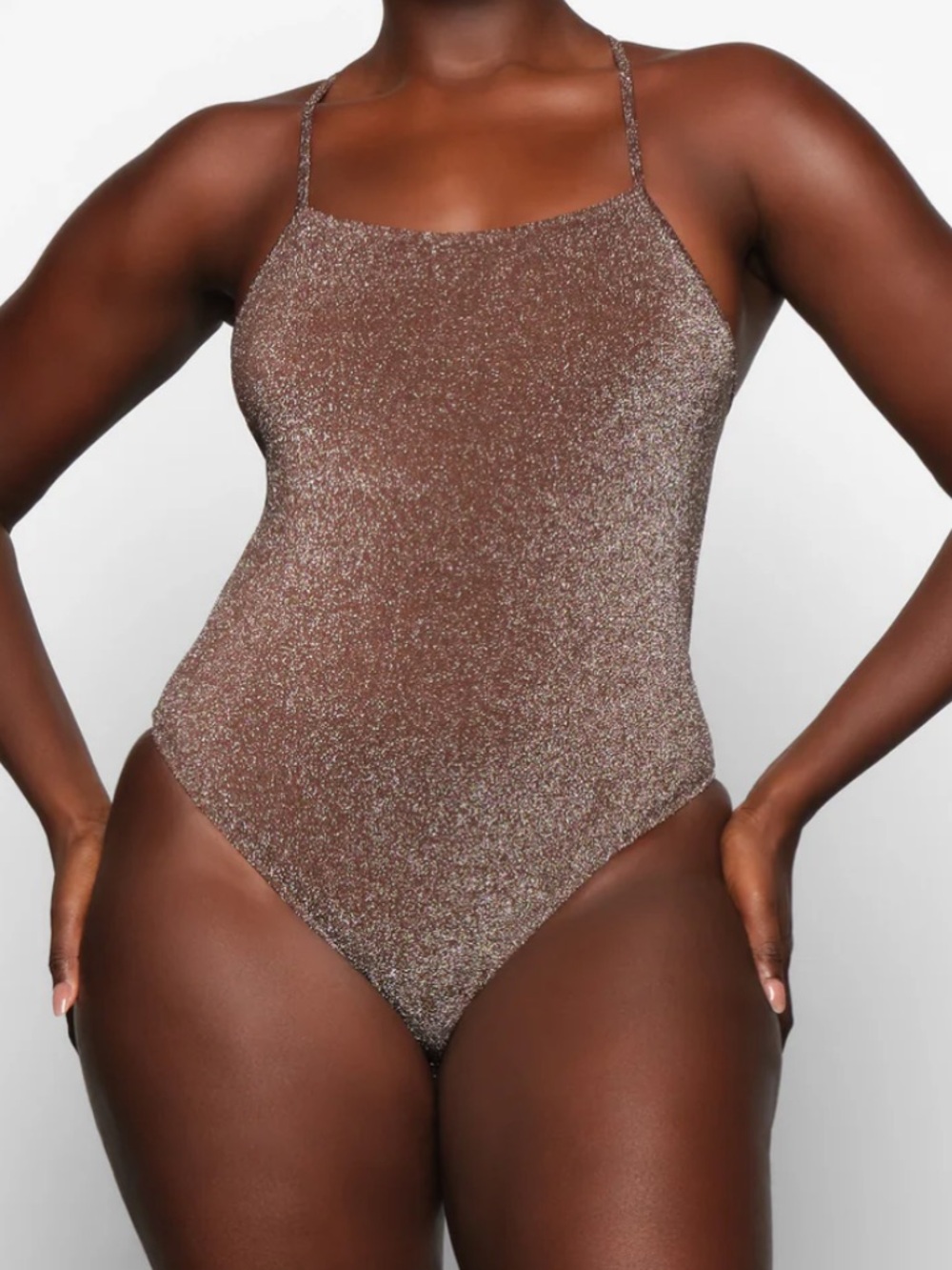 Skims Glittery Brown Sparkle One-Piece